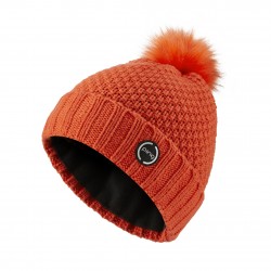 Gorro de lana forrado color naranja