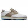 Zapato tradicional FJ para hombre, marrón y blanco