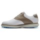 Zapato tradicional FJ para hombre, marrón y blanco