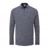 Polo de manga larga Creek para hombre - Azul marino jaspeado