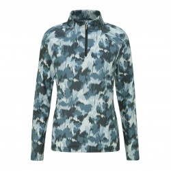 Polo de manga larga estampada para mujer Jasmine - Azul marino multicolor